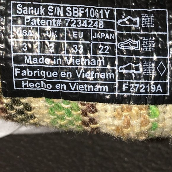 Sanuk Kids Slippers in Olive Green - Picture 10 of 10